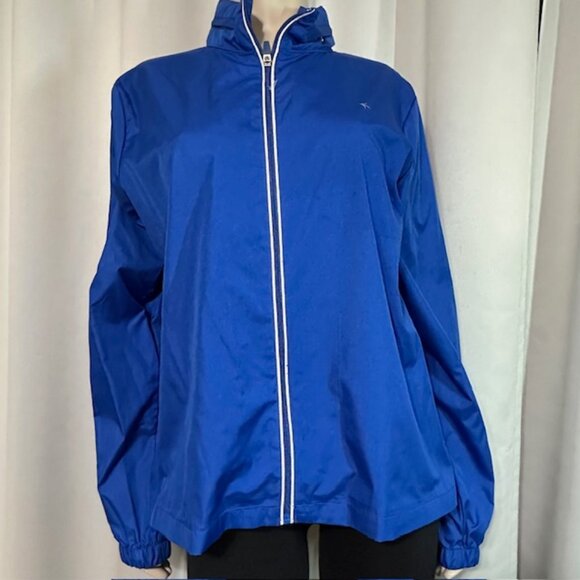 Danskin Now Jackets & Blazers - Danskin Now Women's Windbreaker Jacket Hooded Long Sleeve Blue Size XL Jr 15-17